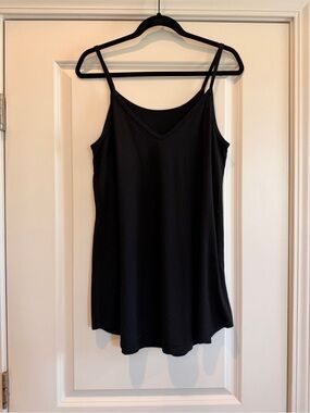 Black V-Neck Spaghetti Strap Women's Tank Top
